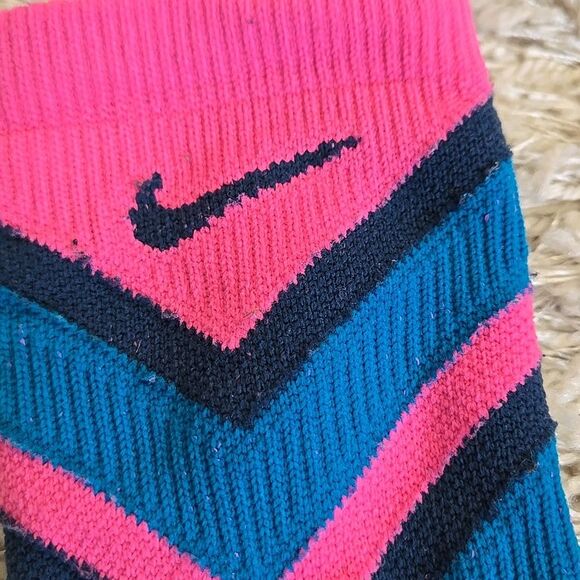 Nike Socks dri-fit high size medium unisex neon Pink grey Blue hyperelite Rare - Picture 6 of 15